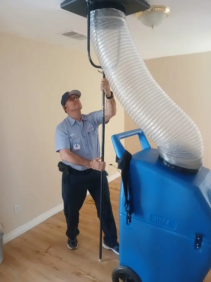 HVAC Installation technician using HEPA equipment in Summit